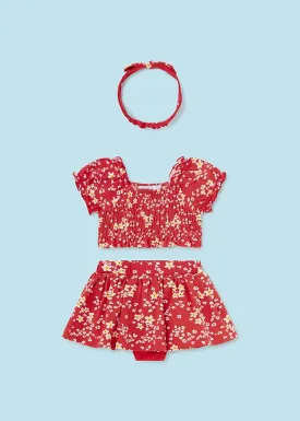 3 Piece Girls Top, Skirt, & Headband