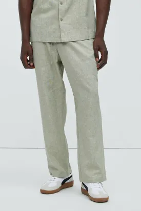 Bahamas Straight Linen Pants - Green