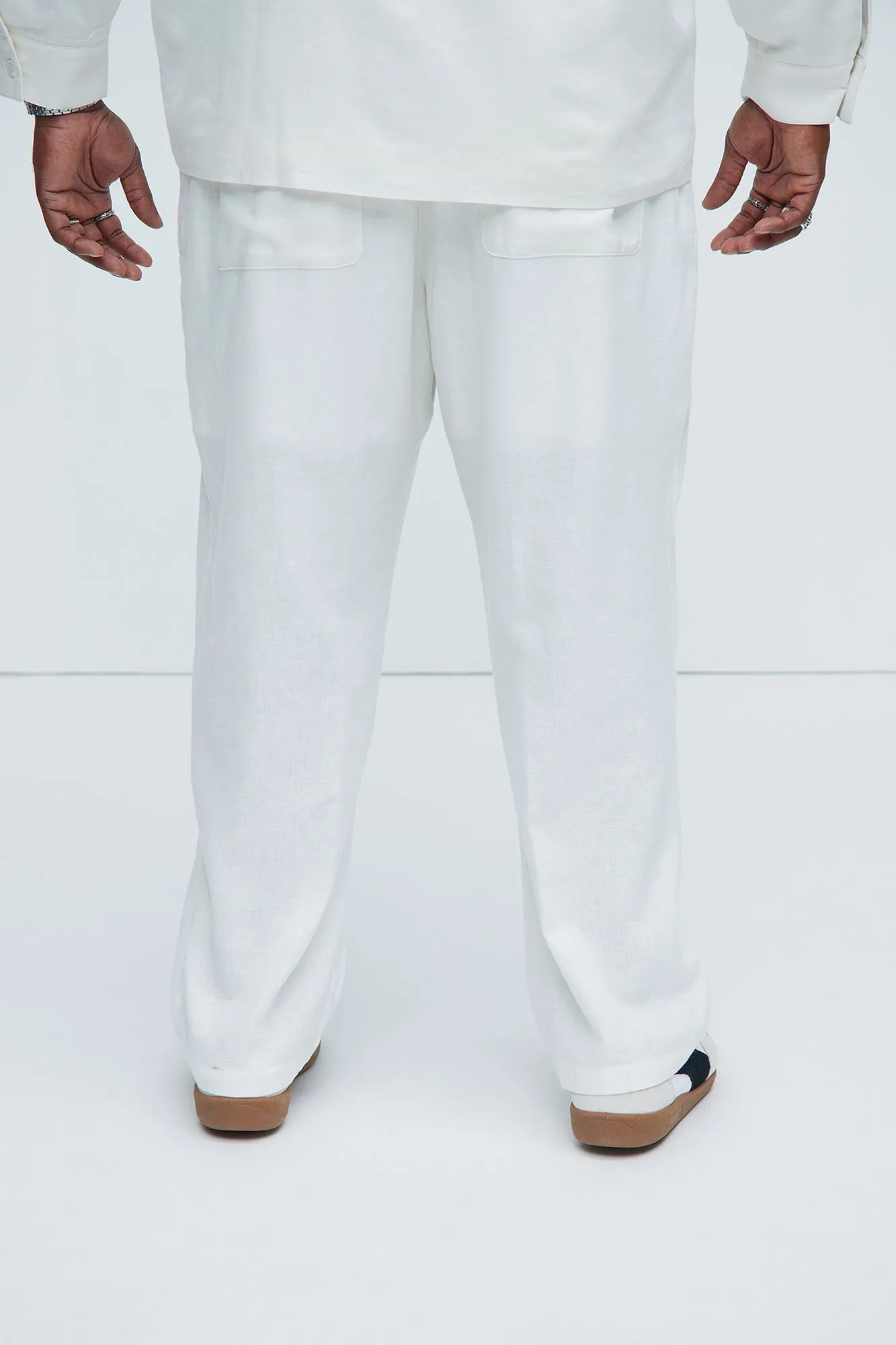 Bahamas Straight Linen Pants - White