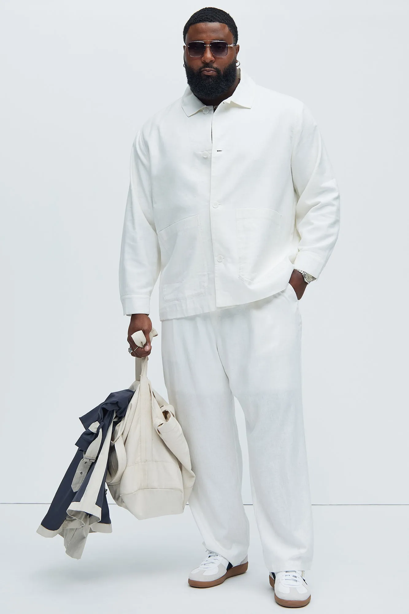 Bahamas Straight Linen Pants - White