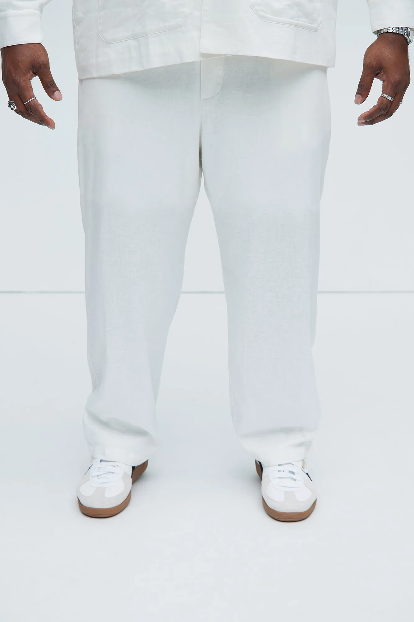 Bahamas Straight Linen Pants - White