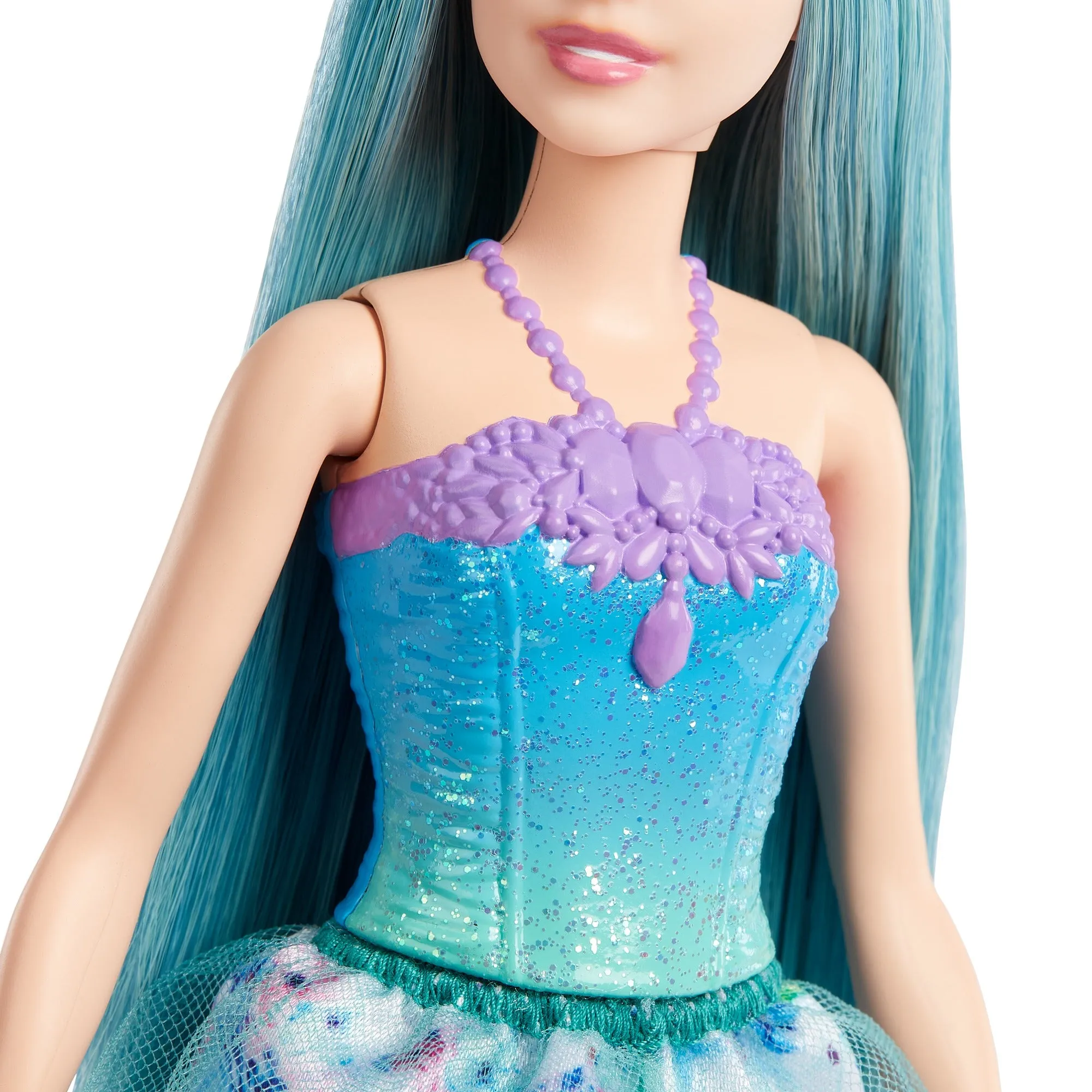 Barbie Dreamtopia Petite-Turquoise Hair Princess Doll with Sparkly Bodice, Princess Skirt and Tiara for Kids Ages 3 Years and Up