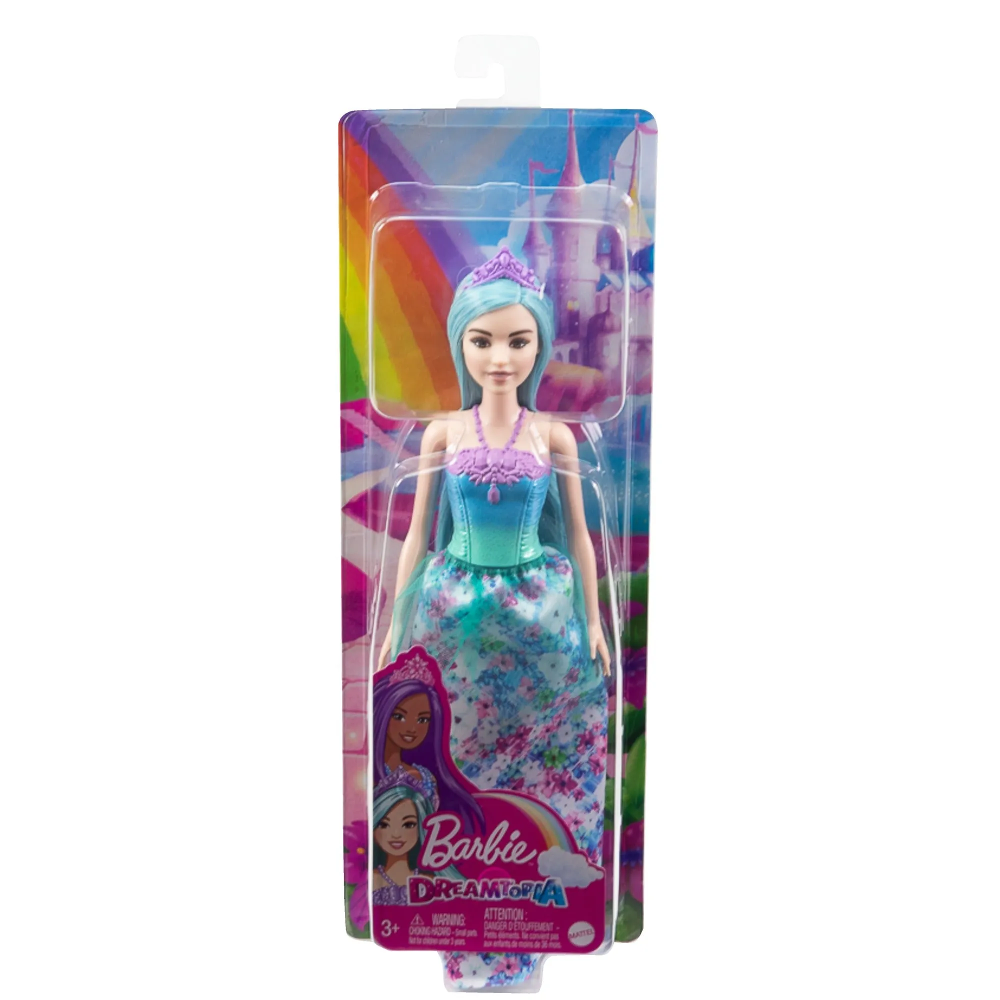 Barbie Dreamtopia Petite-Turquoise Hair Princess Doll with Sparkly Bodice, Princess Skirt and Tiara for Kids Ages 3 Years and Up