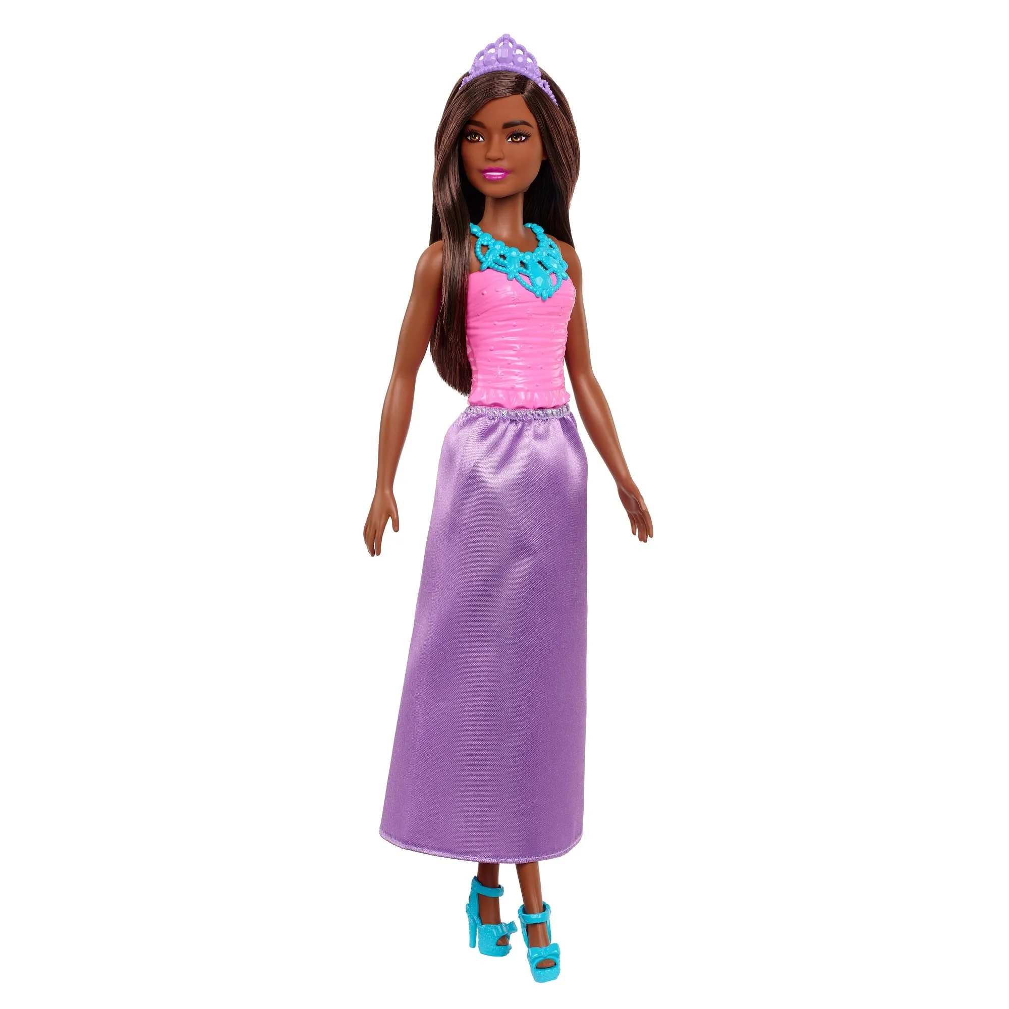 Barbie Dreamtopia Princess Brunette Doll Wearing Purple Skirt, Shoes and Tiara for Kids Ages 3 