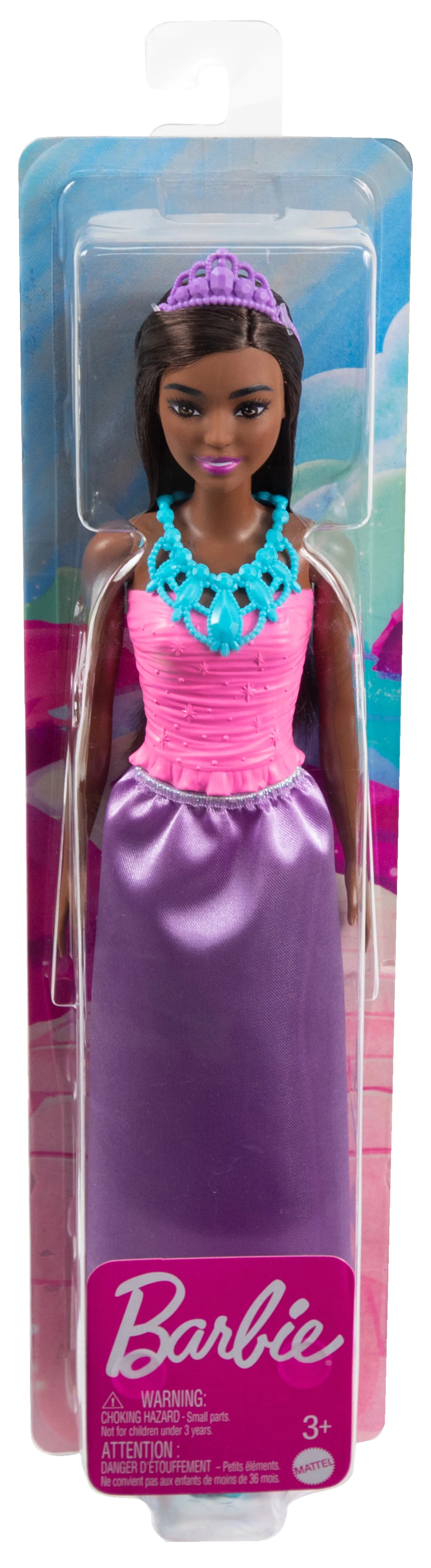 Barbie Dreamtopia Princess Brunette Doll Wearing Purple Skirt, Shoes and Tiara for Kids Ages 3 