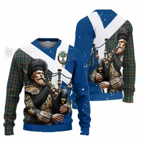 Bisset Tartan Knitted Sweater with Family Crest Scottish Bagpiper Vibes