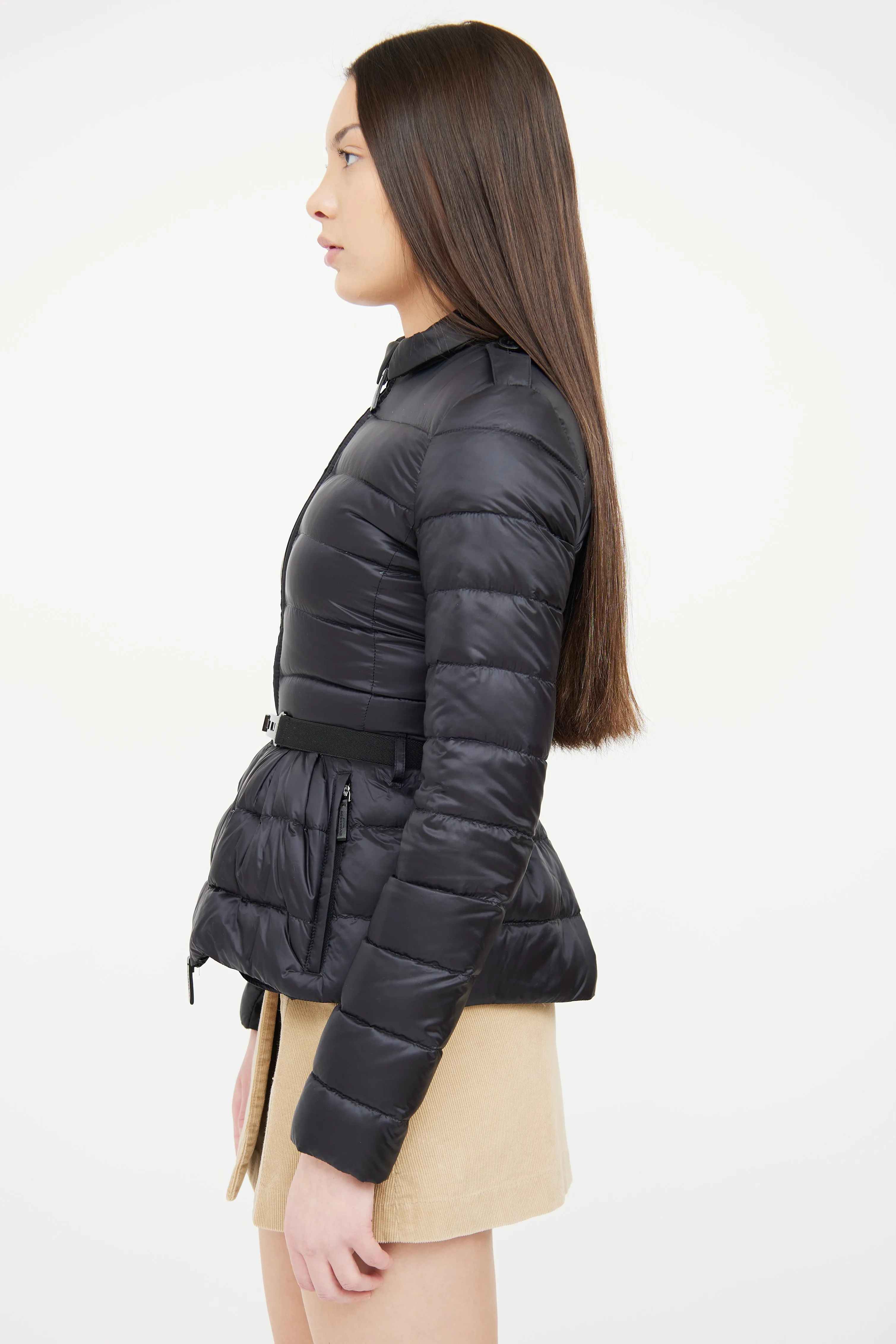 Black Belted Puffer Jacket