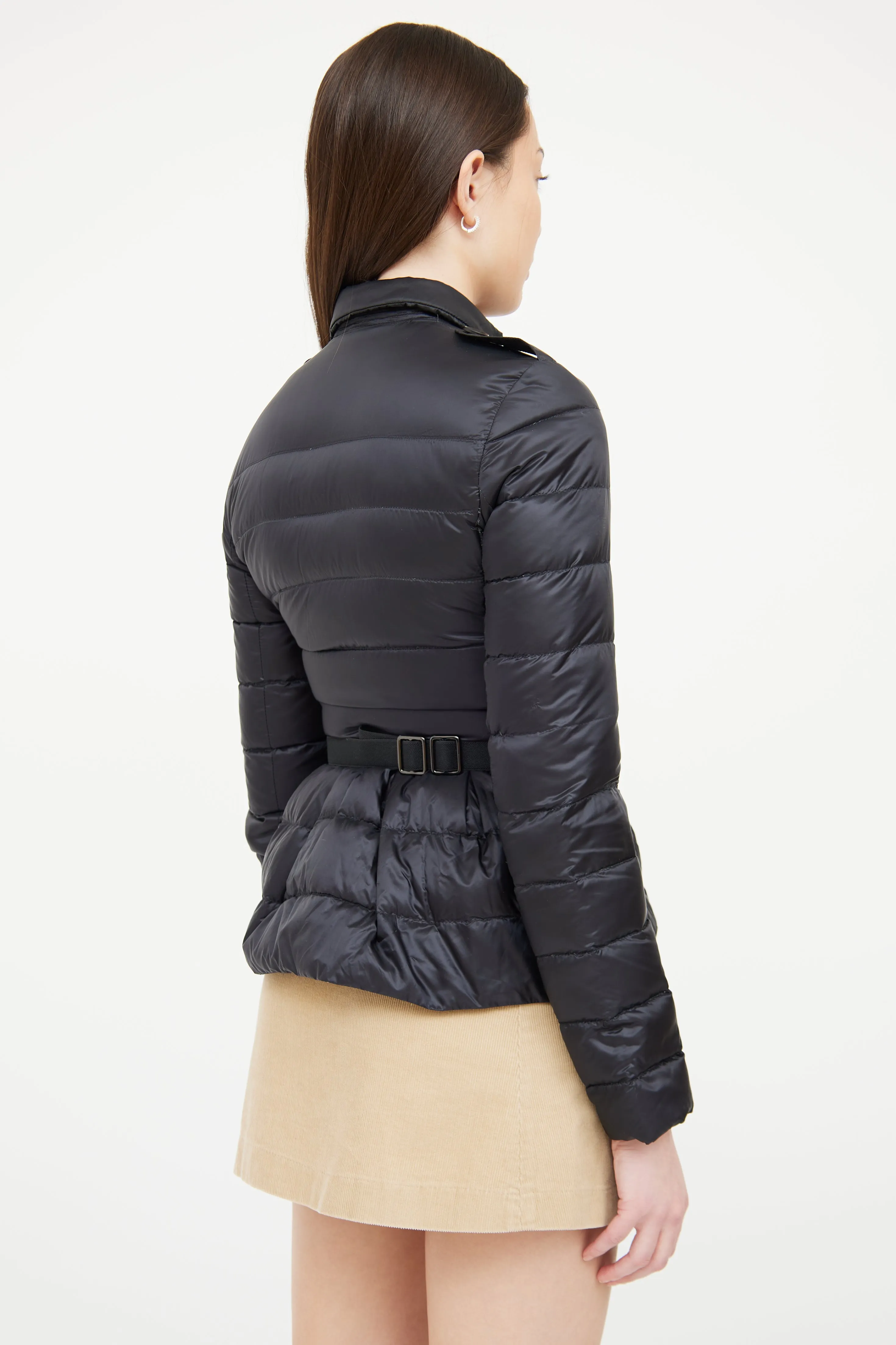 Black Belted Puffer Jacket