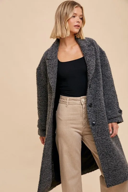 Black Thick Boucle Coat