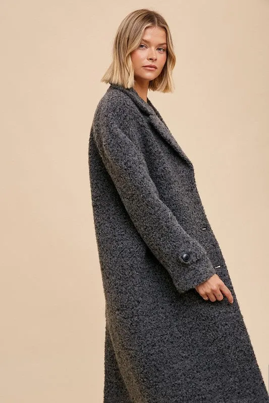 Black Thick Boucle Coat