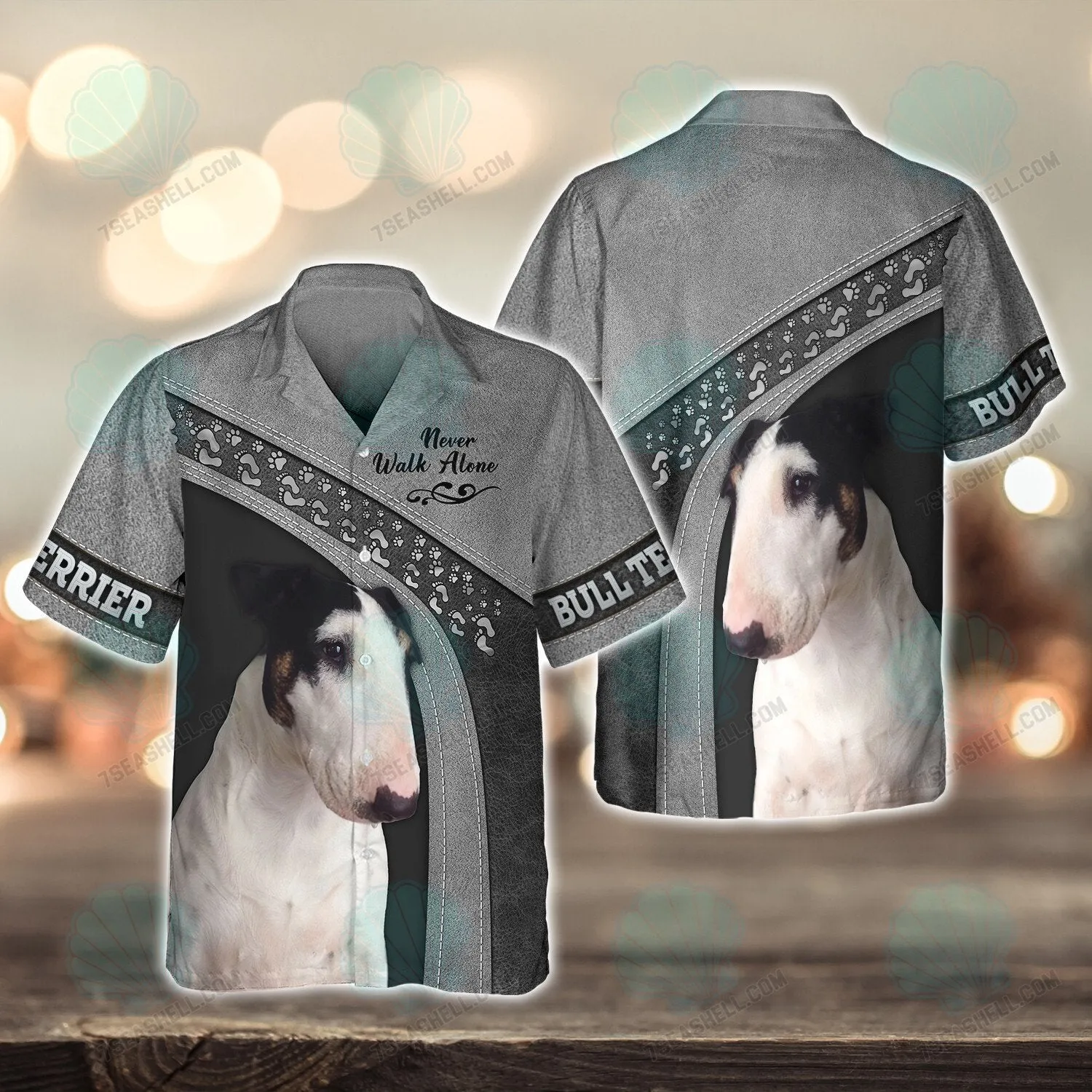 Bull Terrier Never Walk Alone 3D Full Print Shirts 1567, Dog Memorial Gifts for loss of Dog