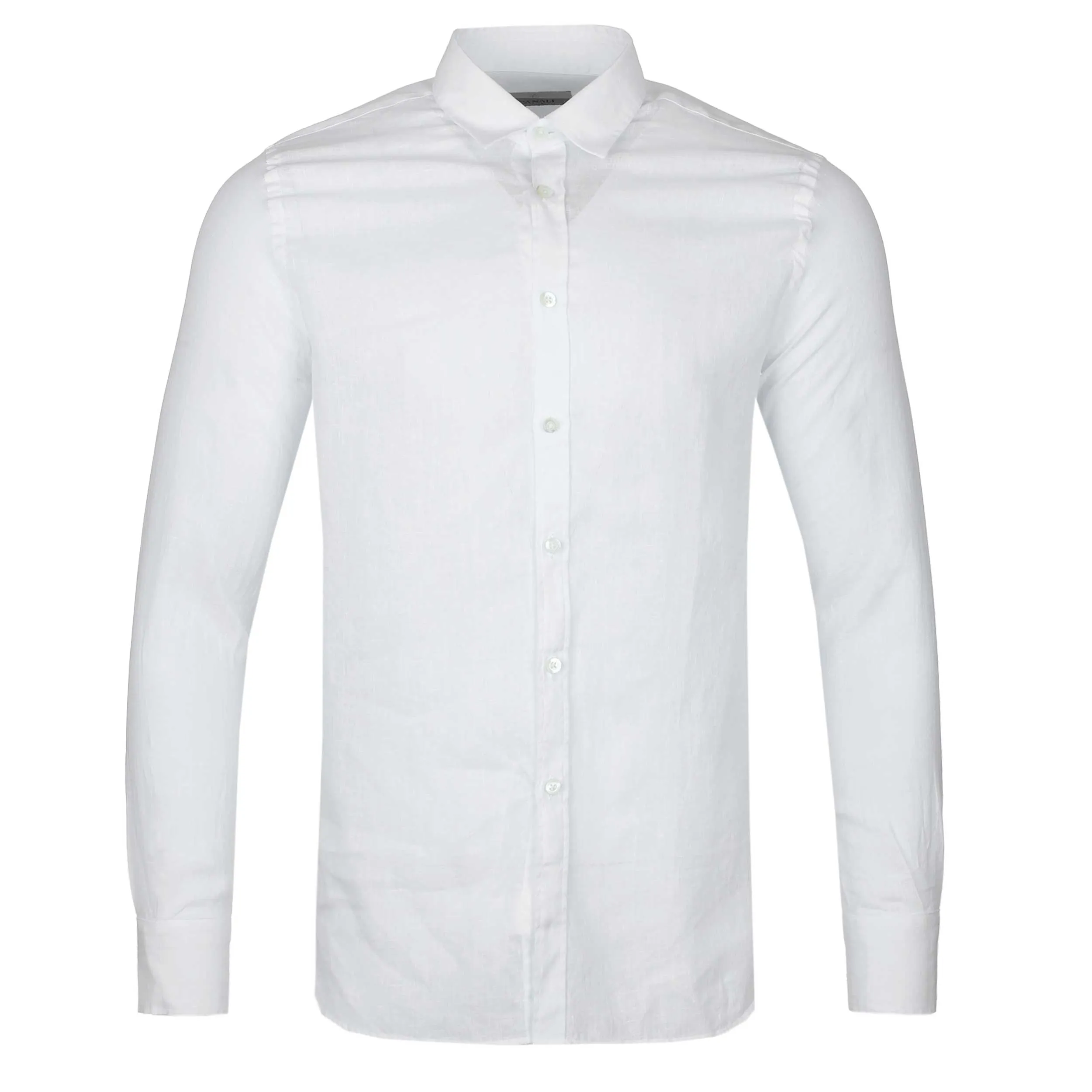 Canali Basic Linen Shirt in White