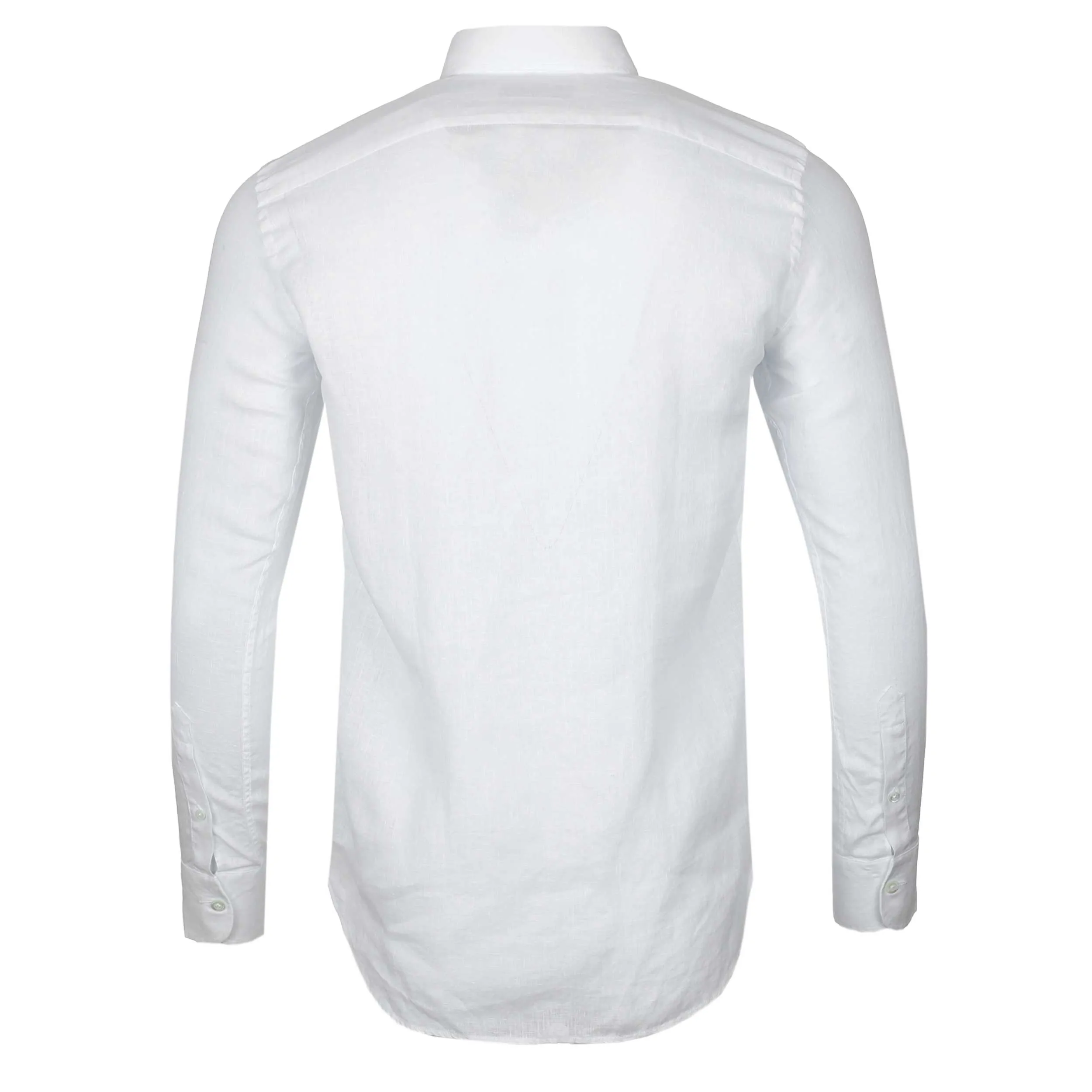 Canali Basic Linen Shirt in White