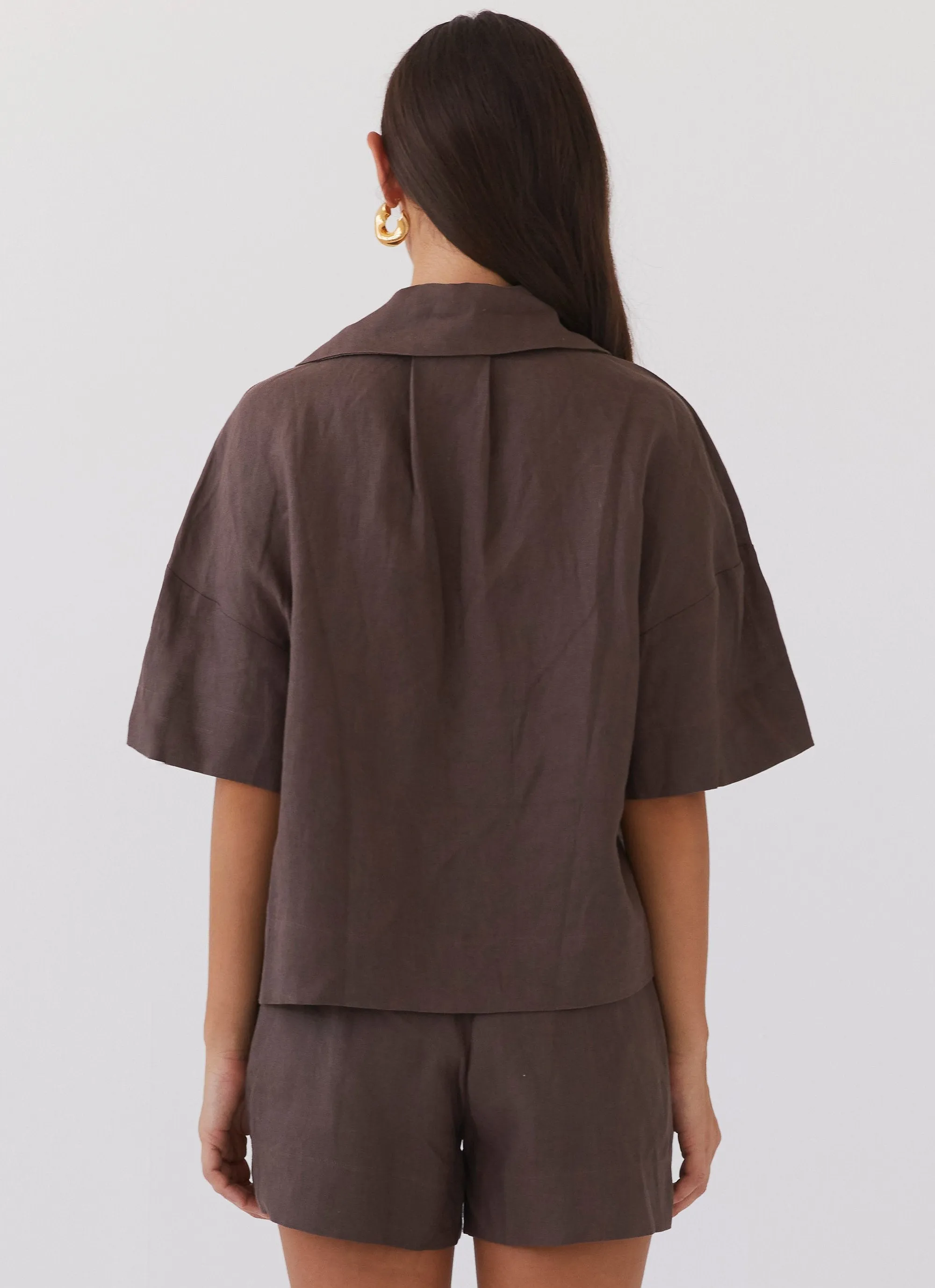 Chelsea Lounge Linen Shirt - Chestnut