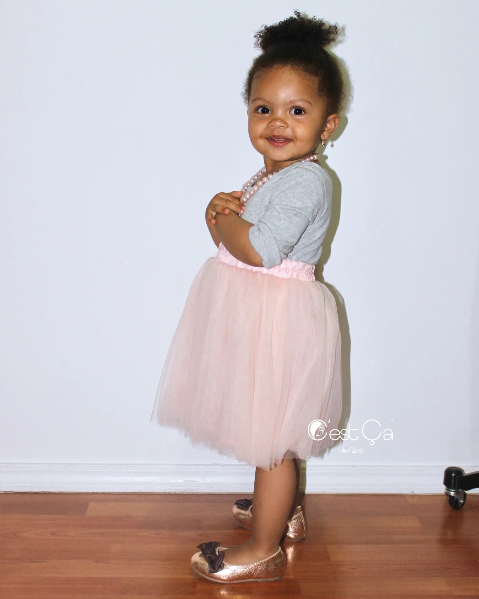 Claire Kids Blush Pink Soft Tulle Skirt