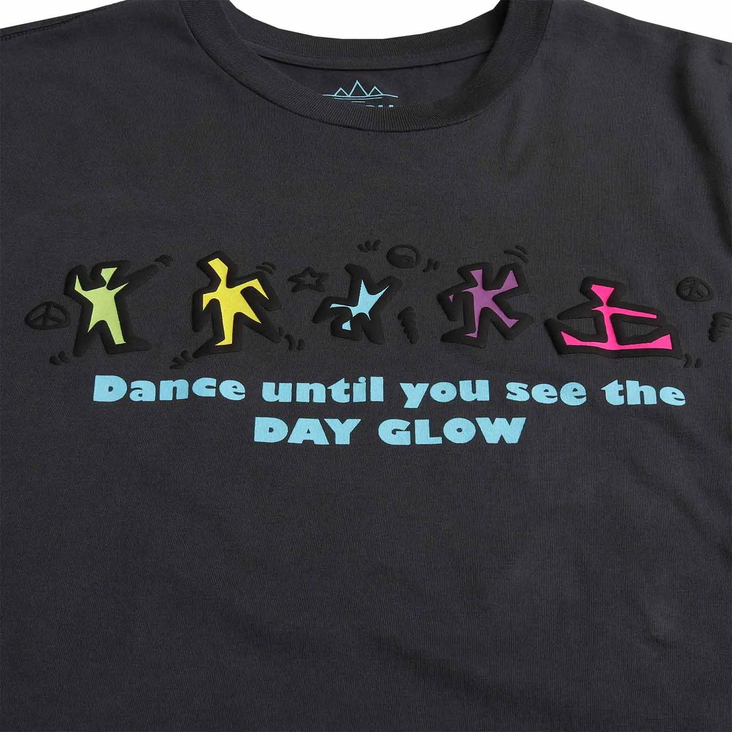 DANCE UNTIL YOU SEE THE DAY GLOW puffy ink graphic tee