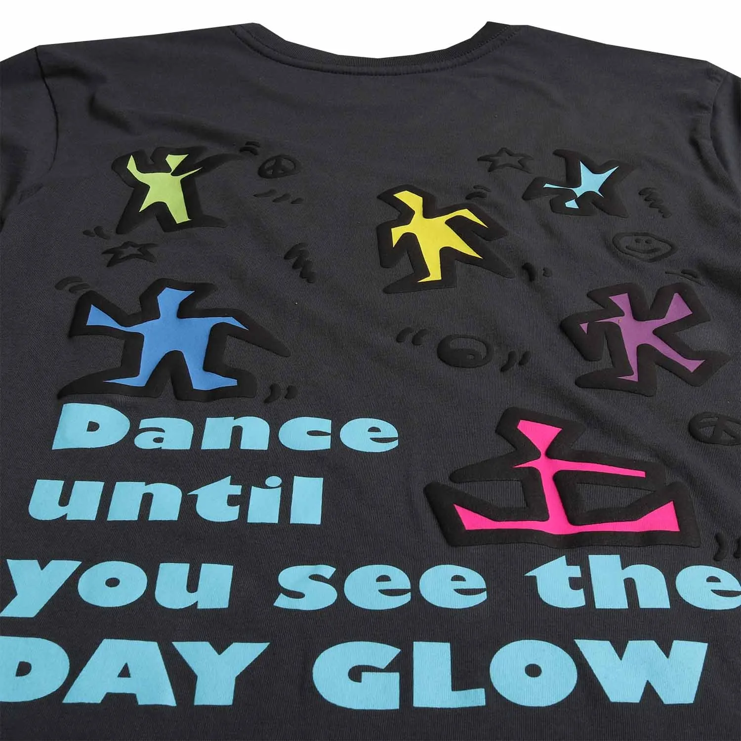 DANCE UNTIL YOU SEE THE DAY GLOW puffy ink graphic tee