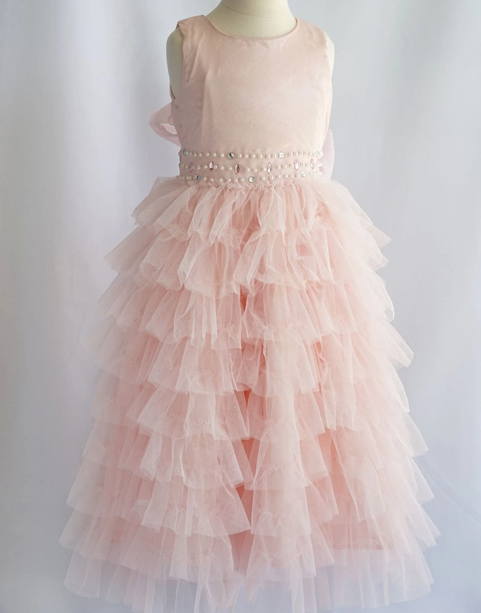 Enchanting Mesh Layered Princess Dress - Pink