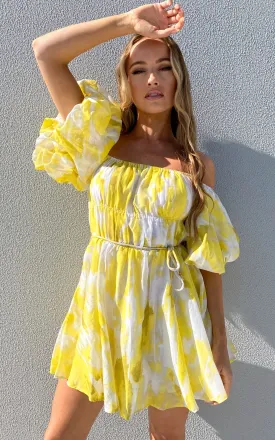 Flamingo Dress - Yellow Print