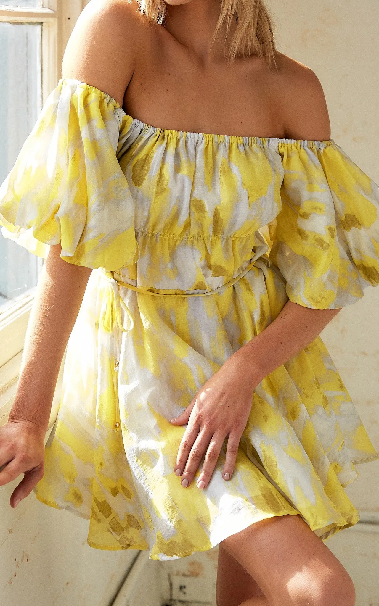 Flamingo Dress - Yellow Print