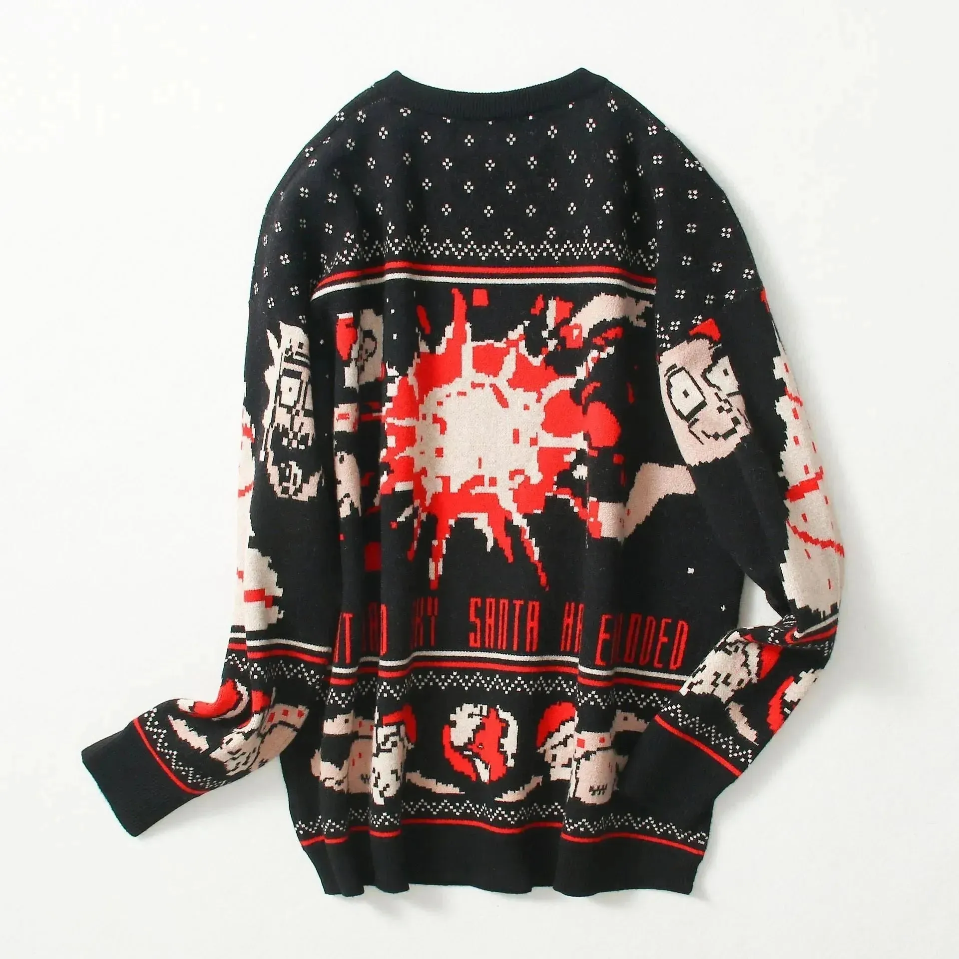 Funny Christmas sweater couple loose jacquard sweater