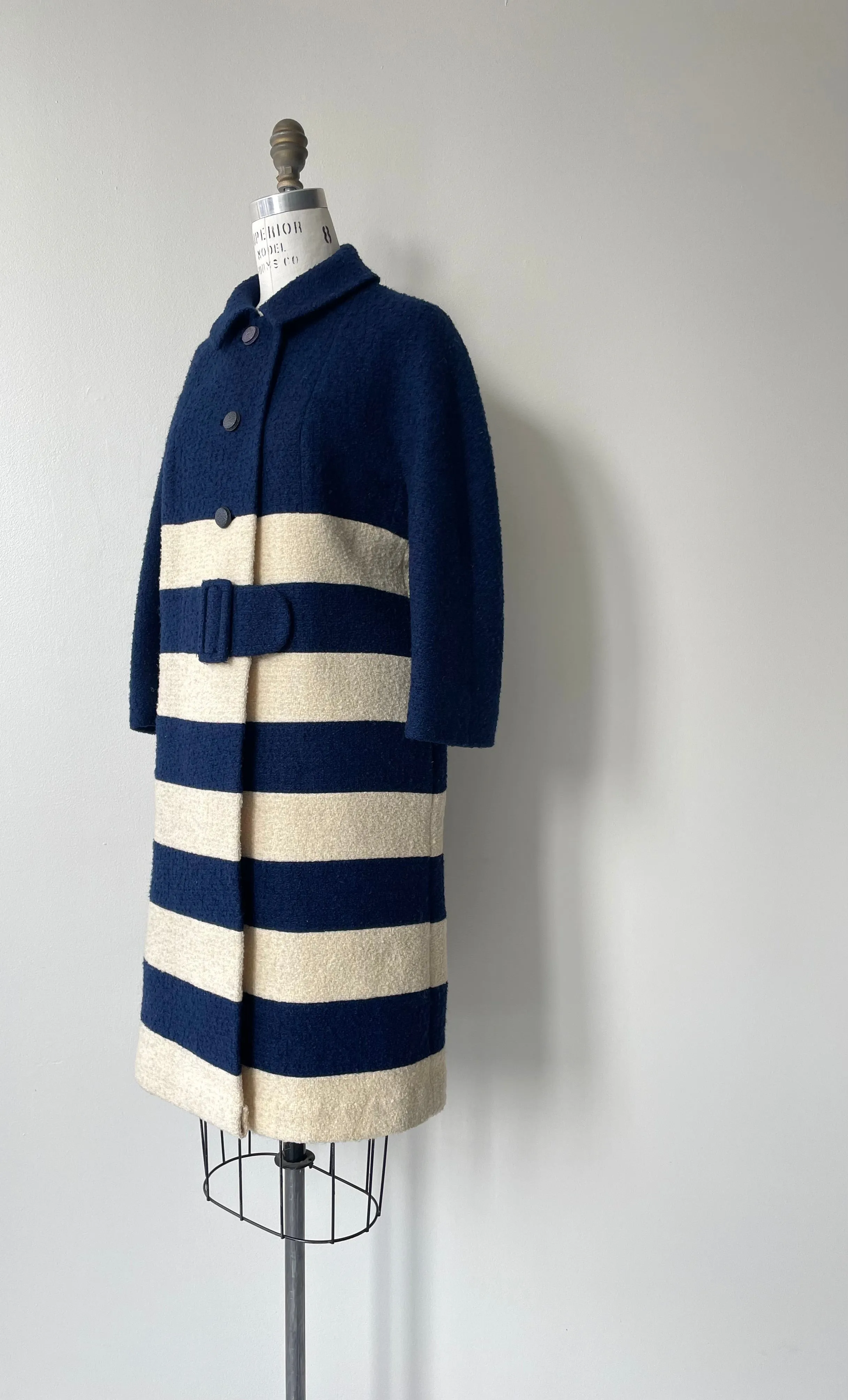 Gabby Stripe Wool Coat | 1960s