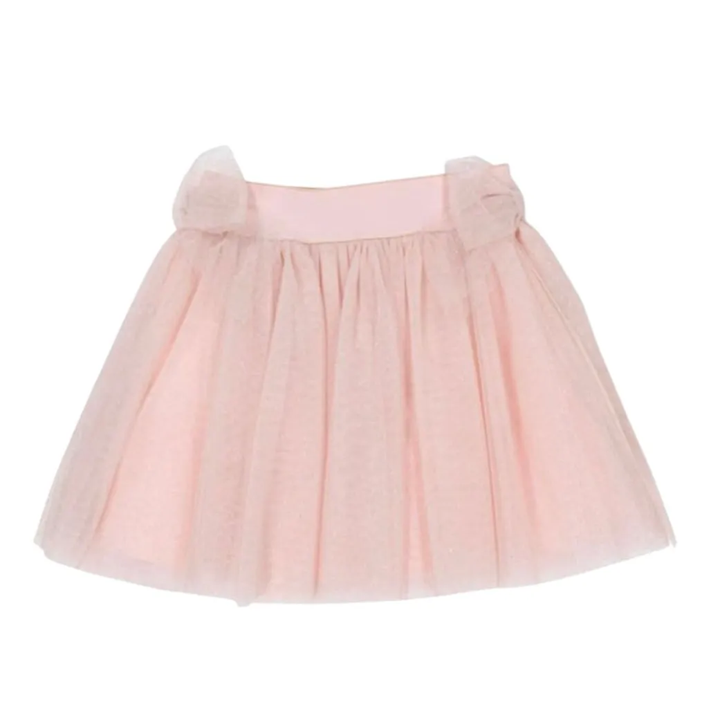 Girls Pale Pink Tulle Sparkle Skirt