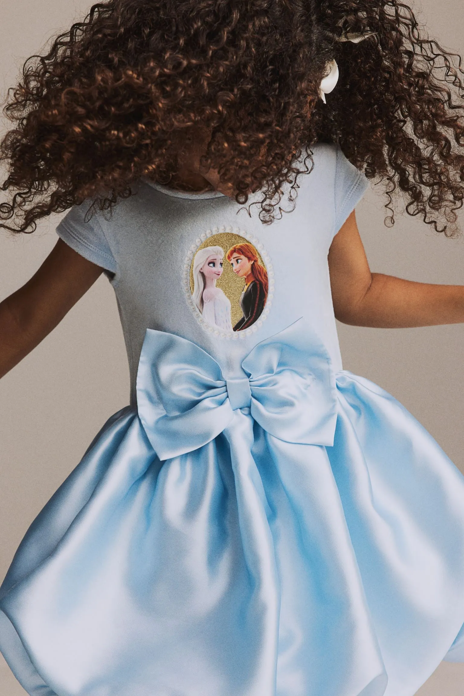 H&M Disney Frozen Bow-detail dress, light blue