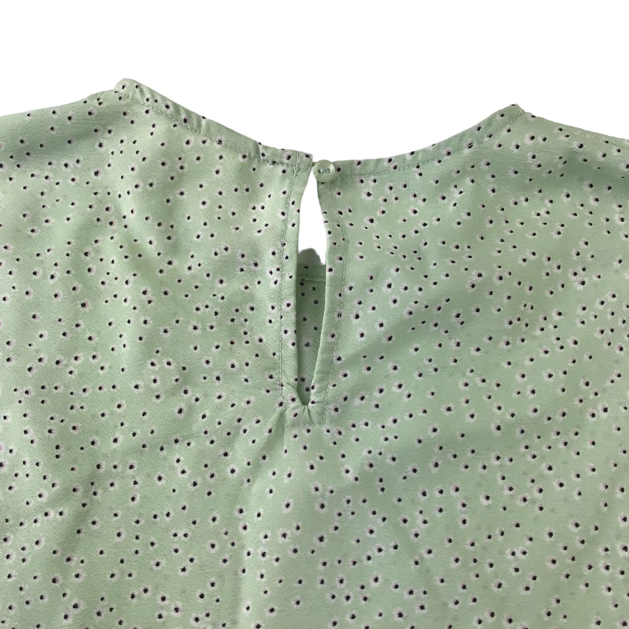 H&M dress 9-10 years light green midi length floral short sleeve layered