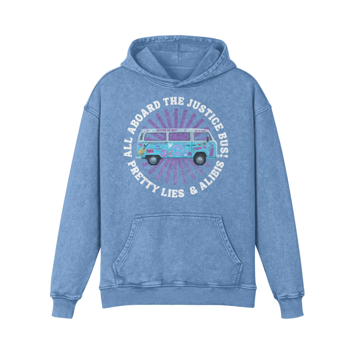 Justice Bus Unisex Super Heavyweight Oversized Faded Hoodie