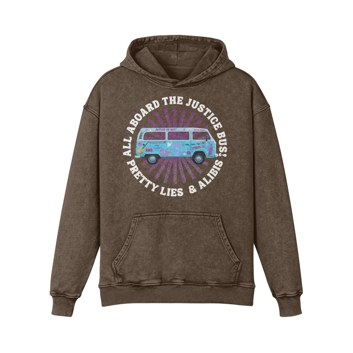 Justice Bus Unisex Super Heavyweight Oversized Faded Hoodie