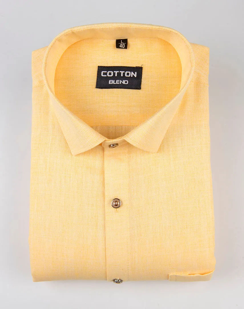 linen twill slub light lemon colour 