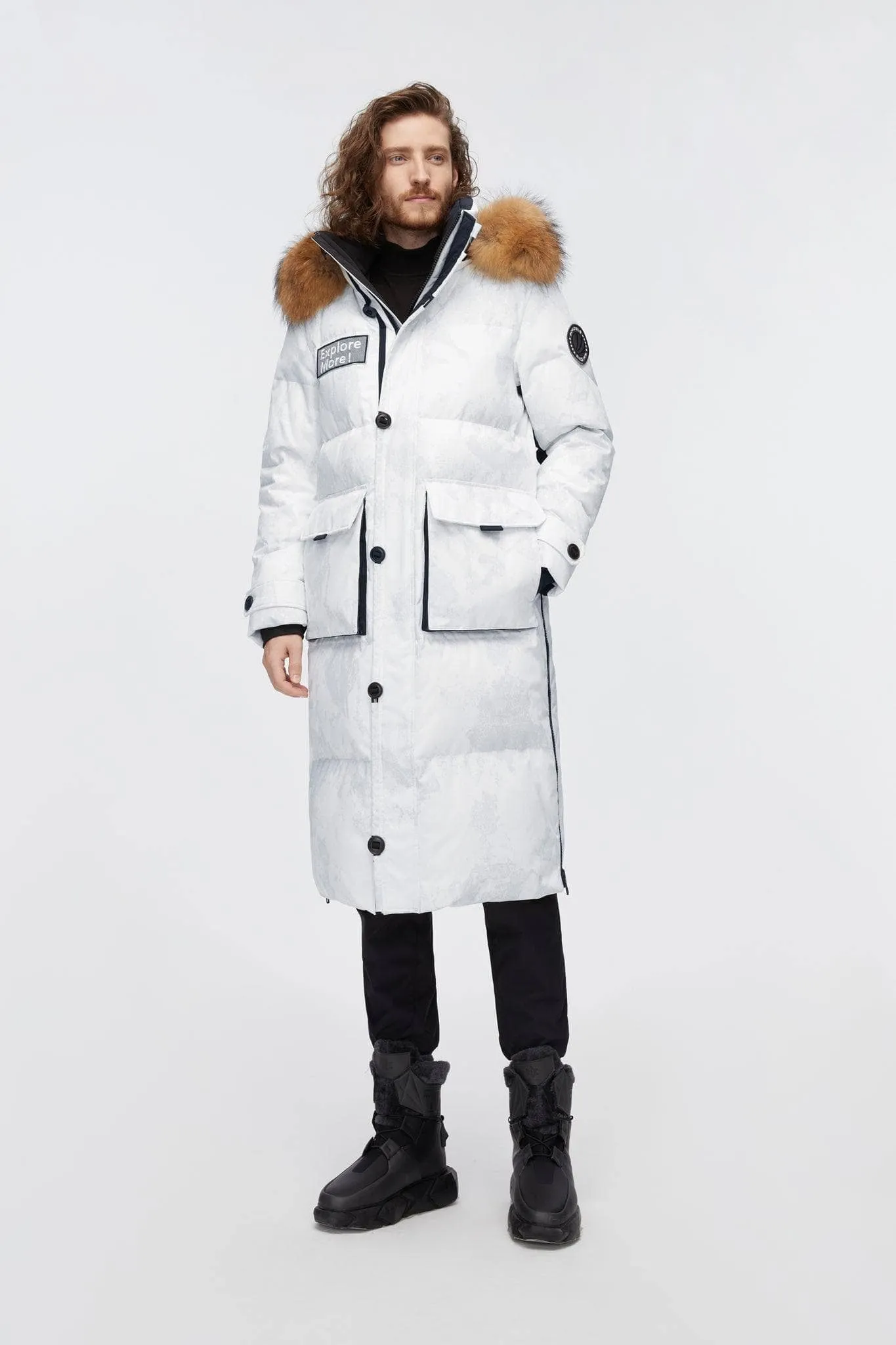 Long Goose Down Jacket With Hood