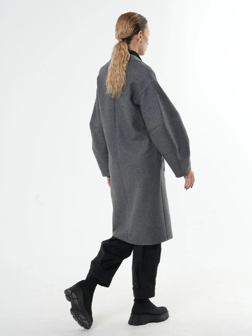 Long Gray Wool Coat