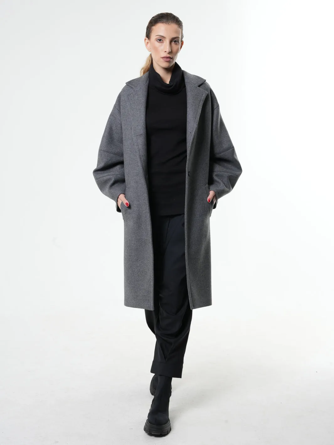 Long Gray Wool Coat