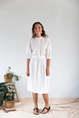 Luna Embroidered Linen Dress