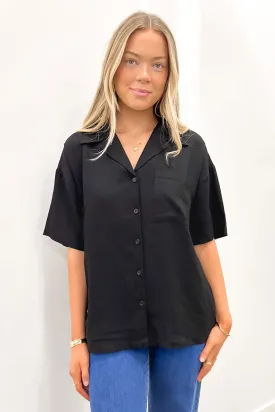 Luxe Linen Shirt Black