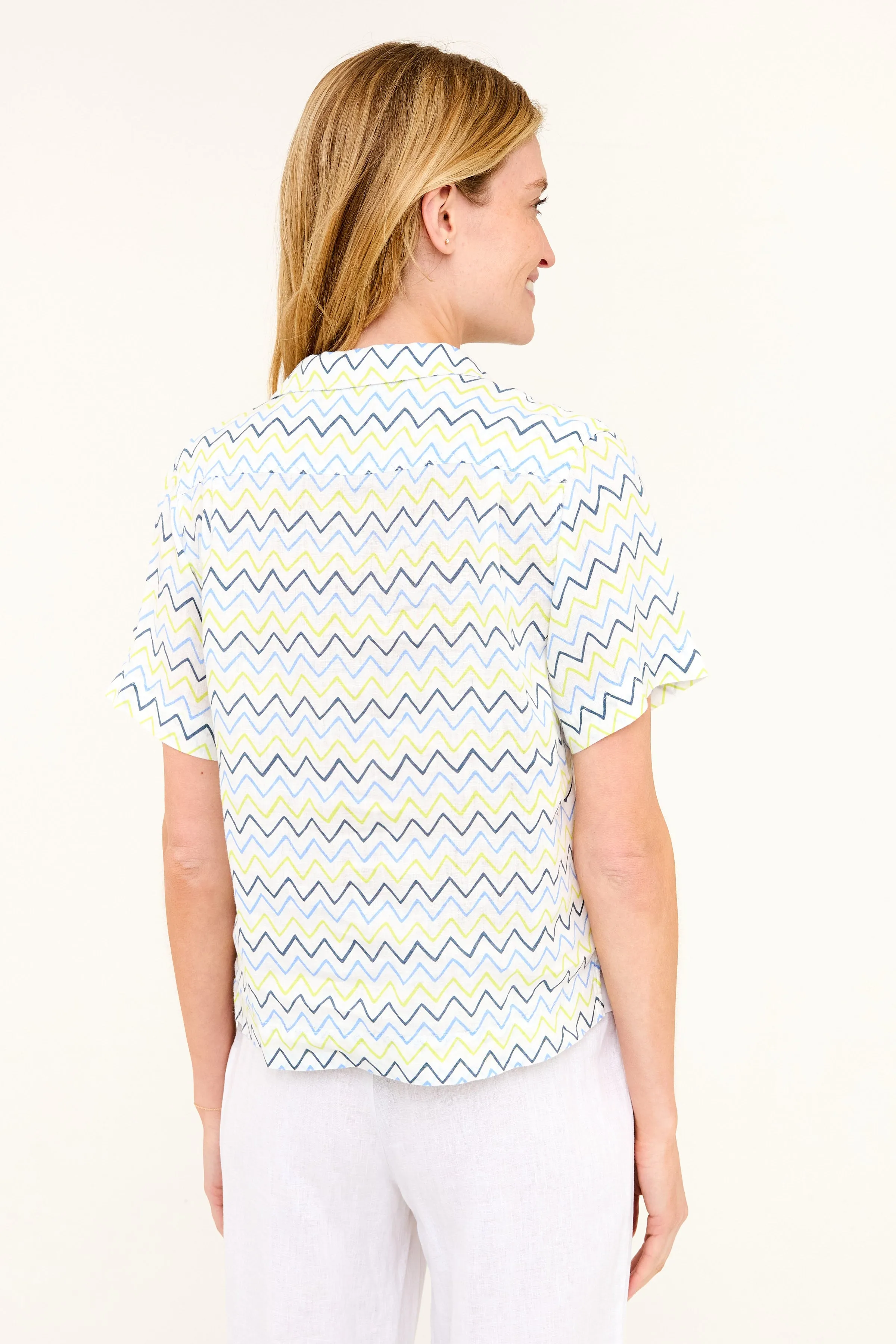 Maddie Camp Shirt - Zig Zag Print