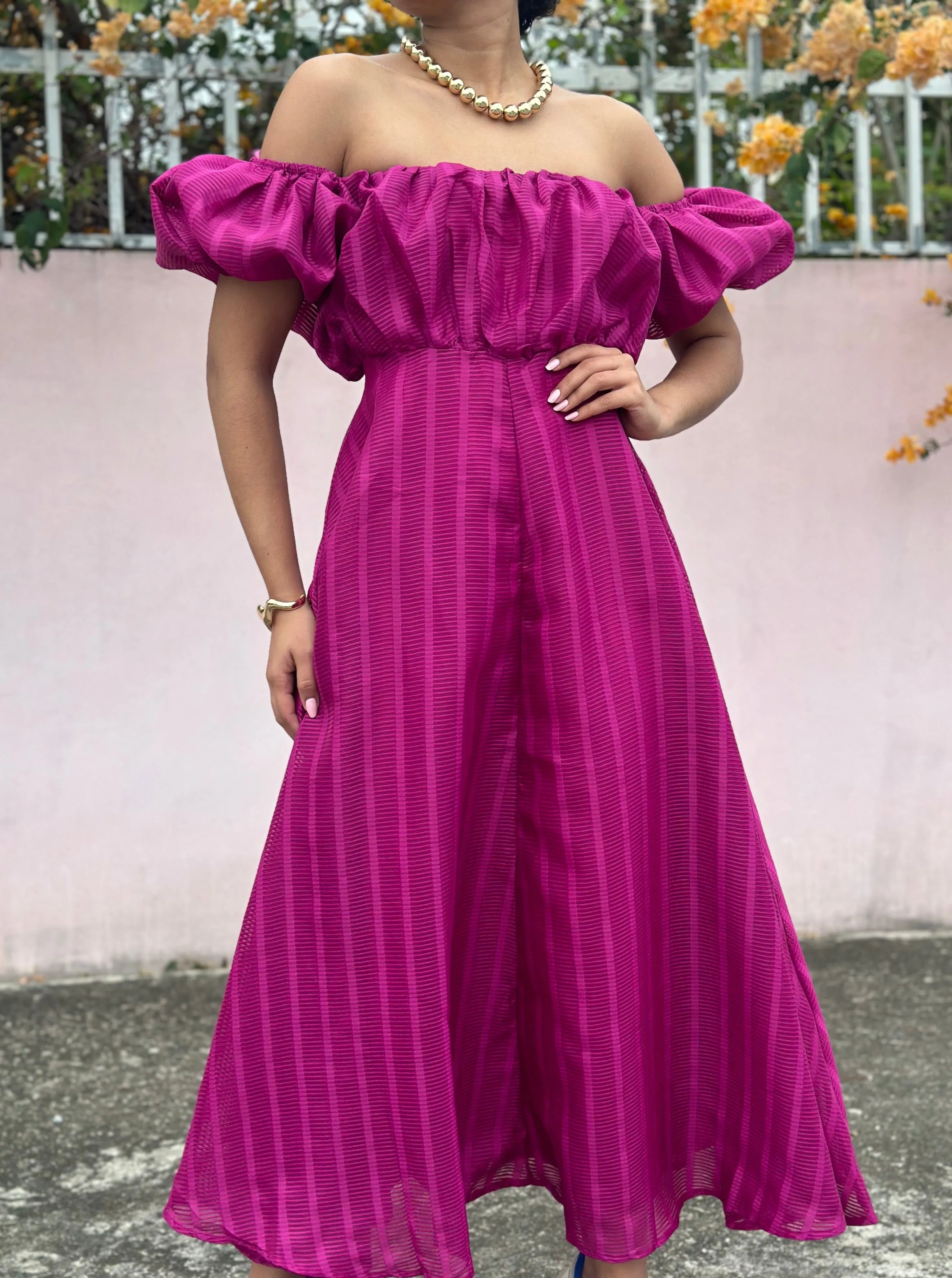 Magenta Midi Dress