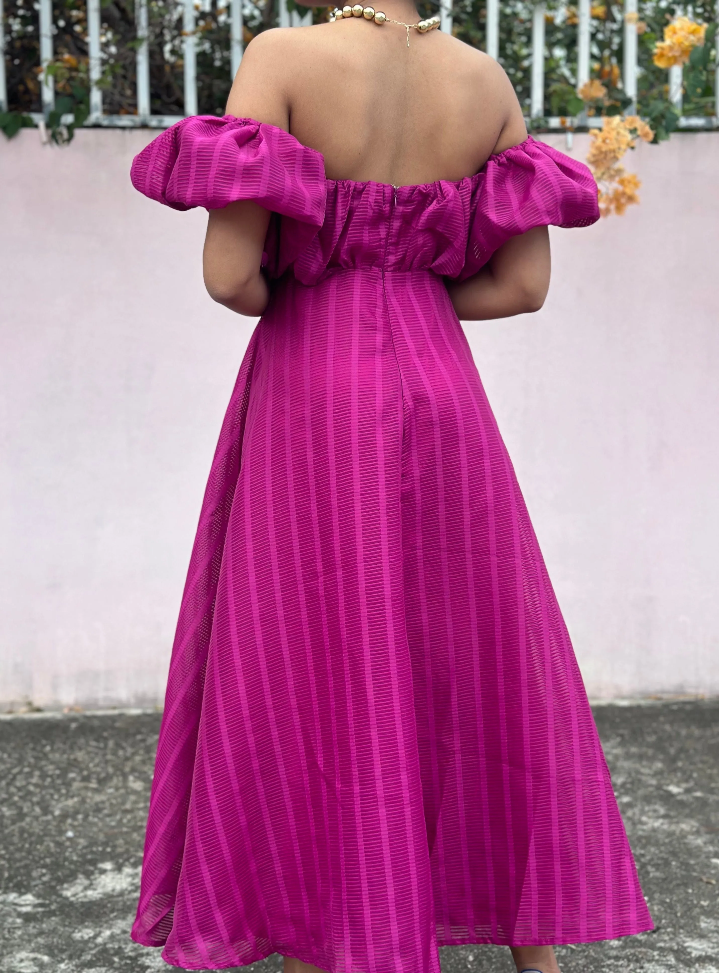 Magenta Midi Dress