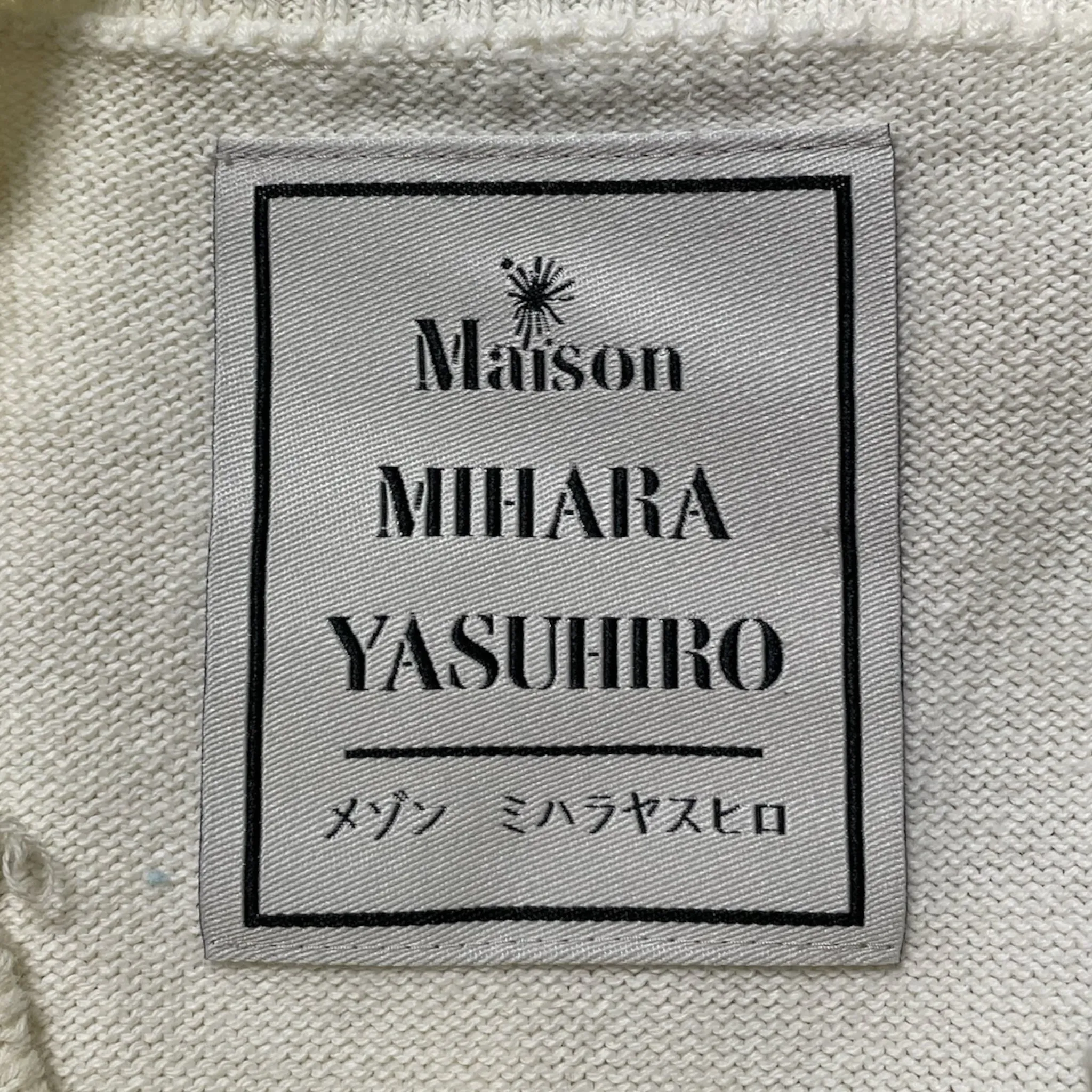 Maison Mihaa Yasuhiro Trompe L'oeil Knitted Sweater Cream Pre-Owned