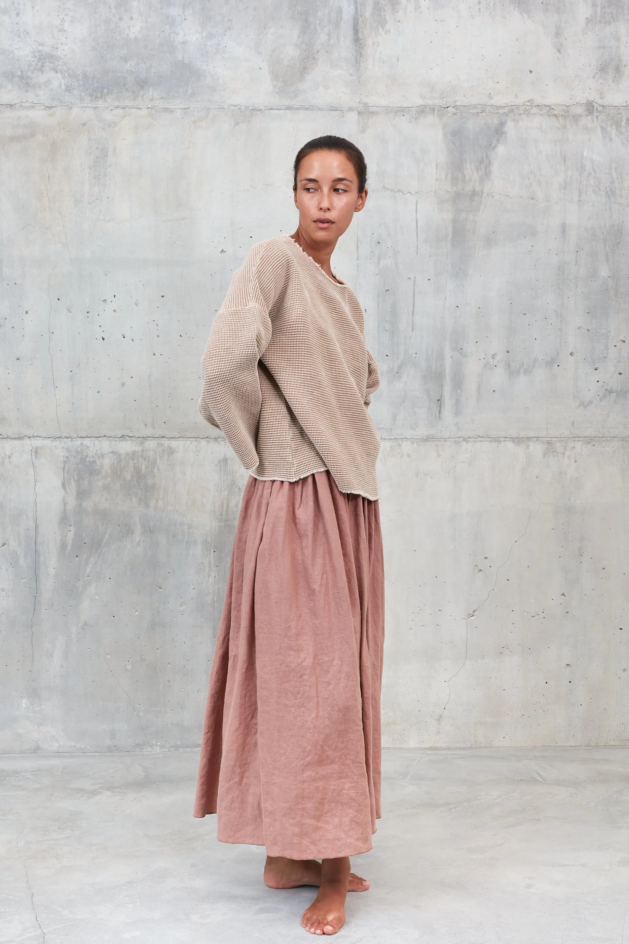 MAWAR [flow] - skirt 100% linen thick