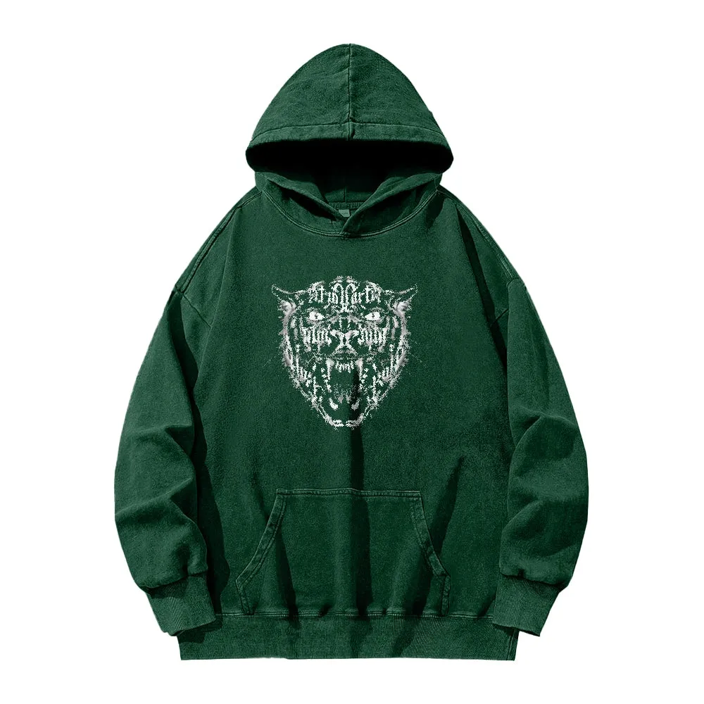 Mens Vintage Skull Tiger Graphic Hoodies