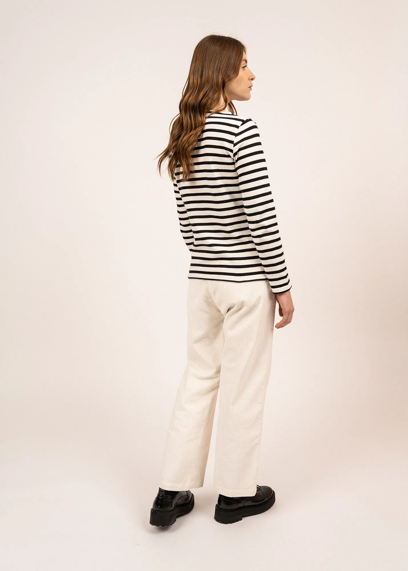 Meridame striped sailor shirt - regular fit, in thick cotton (ECUME/NOIR)