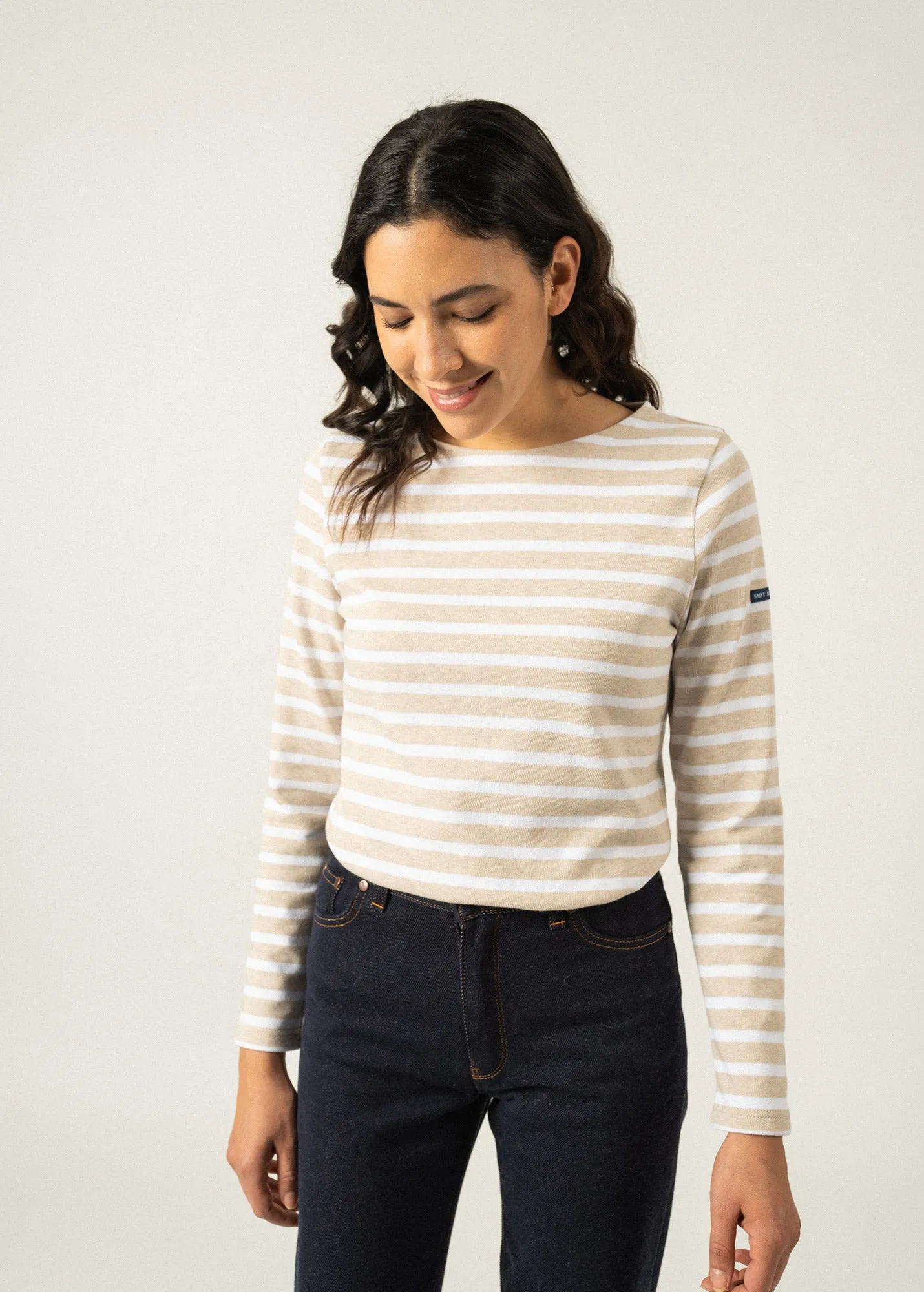 Meridame striped sailor shirt - regular fit, in thick cotton (NATUREL/NEIGE)