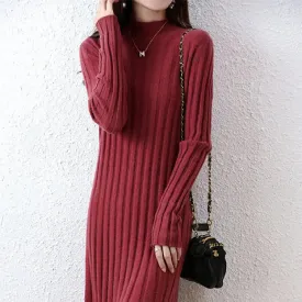 Mid-length Wool Knitted Dress