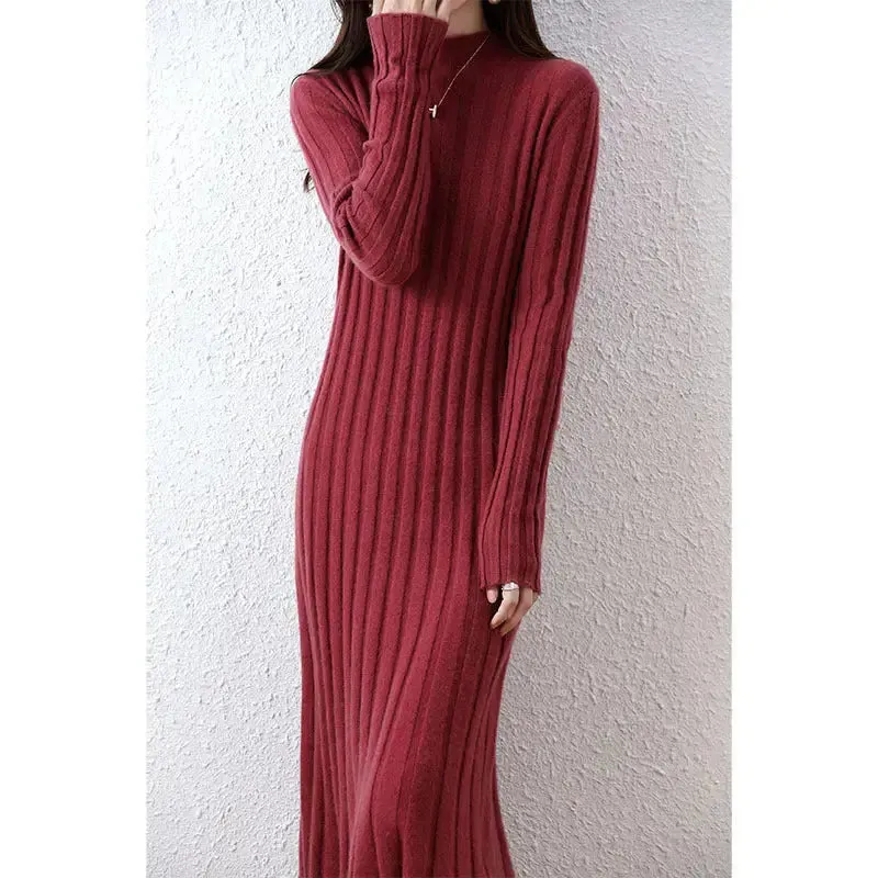 Mid-length Wool Knitted Dress