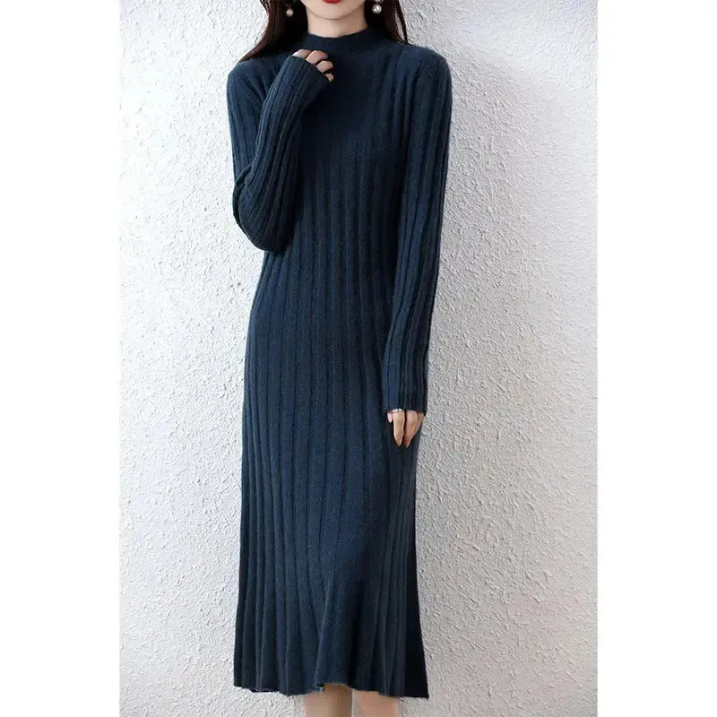 Mid-length Wool Knitted Dress