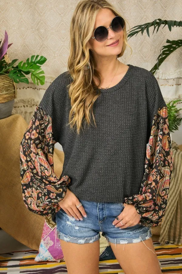 Paisley Long Sleeve Top