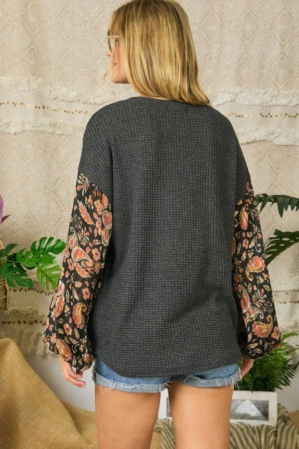 Paisley Long Sleeve Top